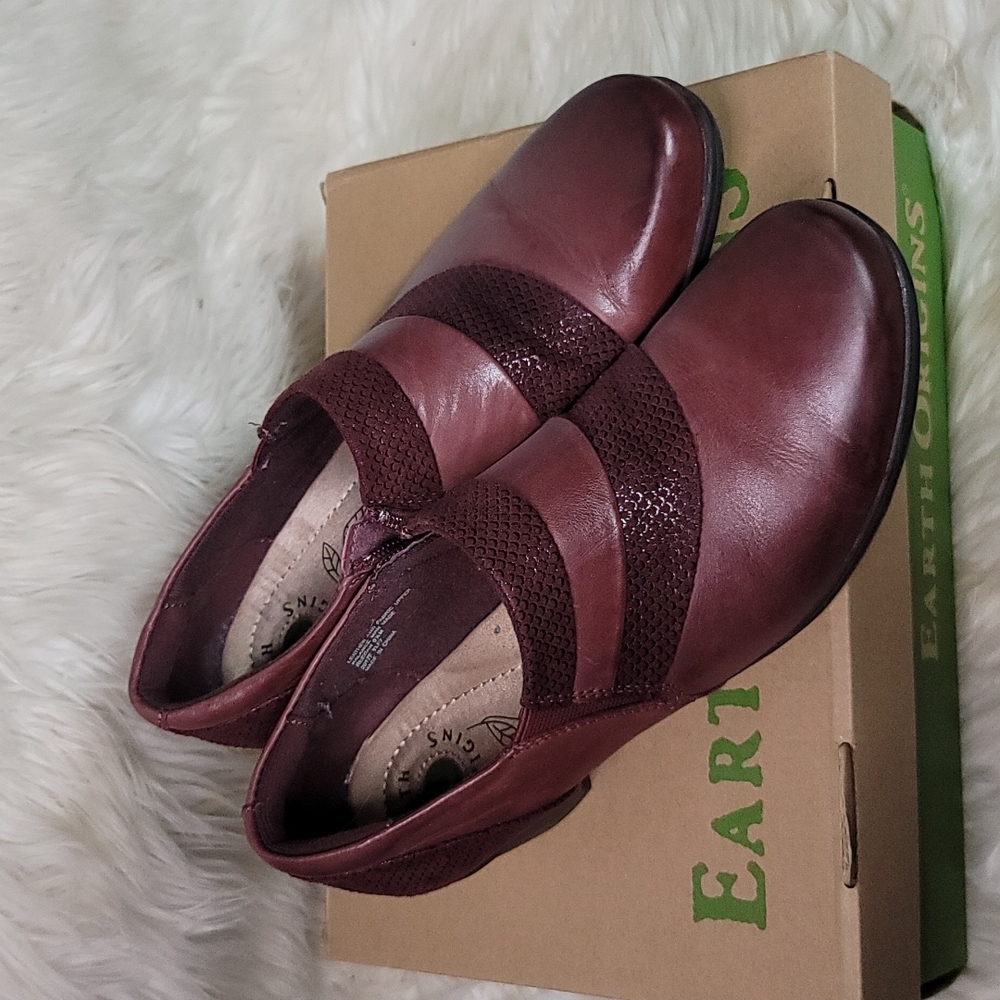 Women's Earth Origins Reegan, Merlot Soft Burnished Calf + Fabric, US Size 9.5